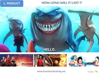 HOW LONG WILLIT LAST ?!
www.functionaltraining.net
1. PRODUCT
 