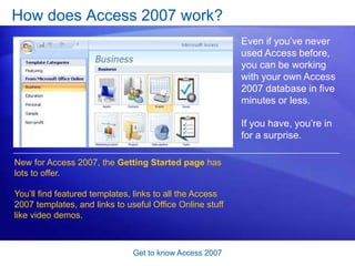 Get to know Access 2007Test 1, question 2: AnswerFalse. Avoiding duplicated data is what makes Access efficient. 