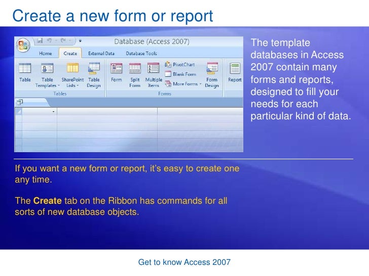 ms access 2007 templates