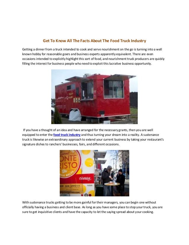 Get to know all the facts about the food truck Industry