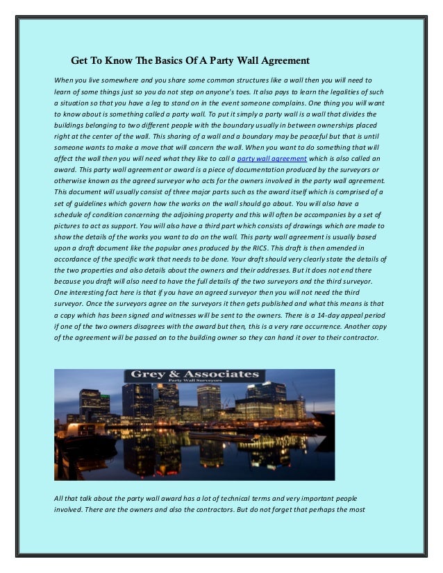 Get to know the basics of a party wall agreement