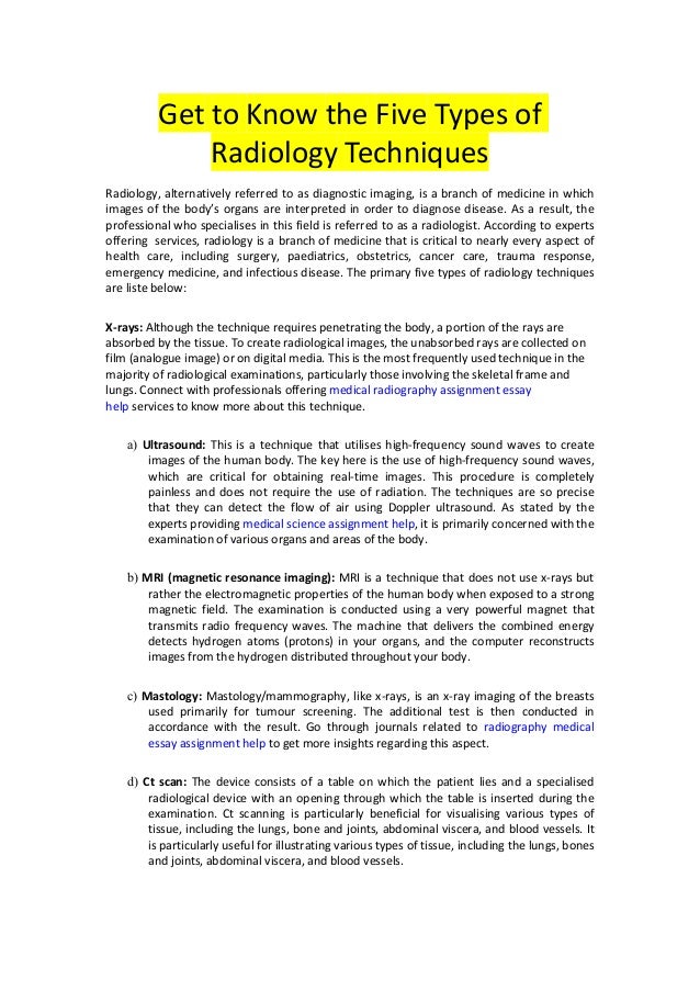 Get to know the five types of radiology techniques