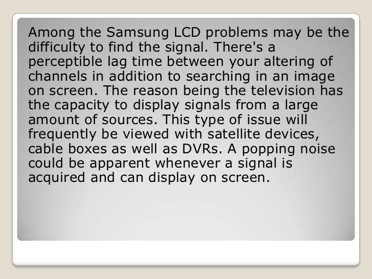 Get to know the samsung tv problems