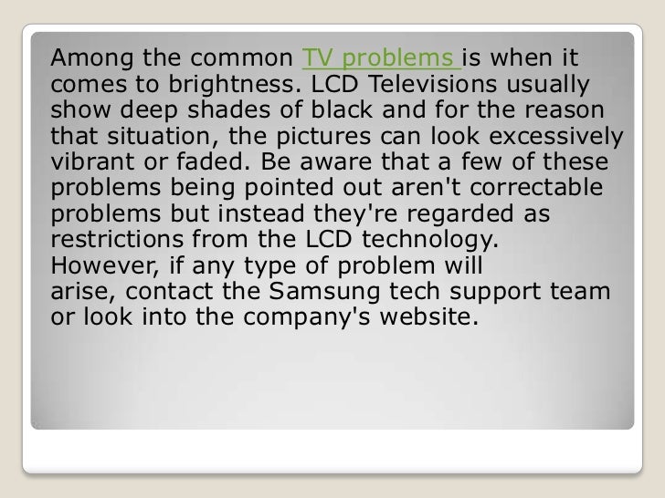 Get to know the samsung tv problems