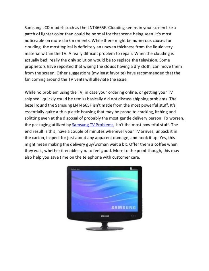 Get to know the samsung tv problems