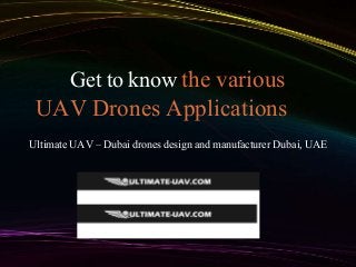 Get to know the various
UAV Drones Applications
Ultimate UAV – Dubai drones design and manufacturer Dubai, UAE
 