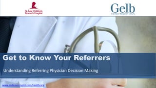 PAGE 1
Get to Know Your Referrers
Understanding Referring Physician Decision Making
www.endeavormgmt.com/healthcare
 