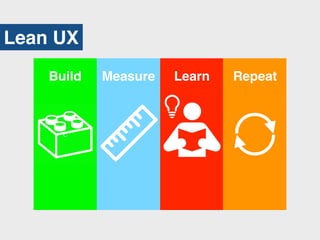Lean UX
c
Build Measure Learn Repeat
 