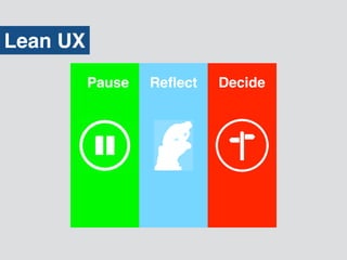 Pause Reﬂect Decide
Lean UX
 