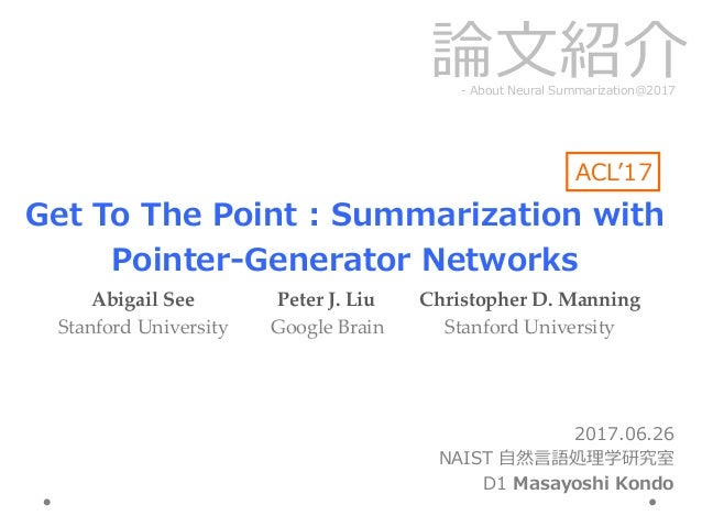 get to the point summarization with pointer generator networks acl17
