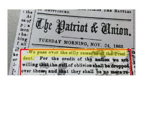 November, 2013

In the editorial about President Abraham Lincoln’s
speech delivered Nov. 19, 1863, in Gettysburg, the
Patriot-Evening News failed to recognize its
momentous importance, timeless eloquence, lasting
significance. The Patriot-News regrets the error.

 