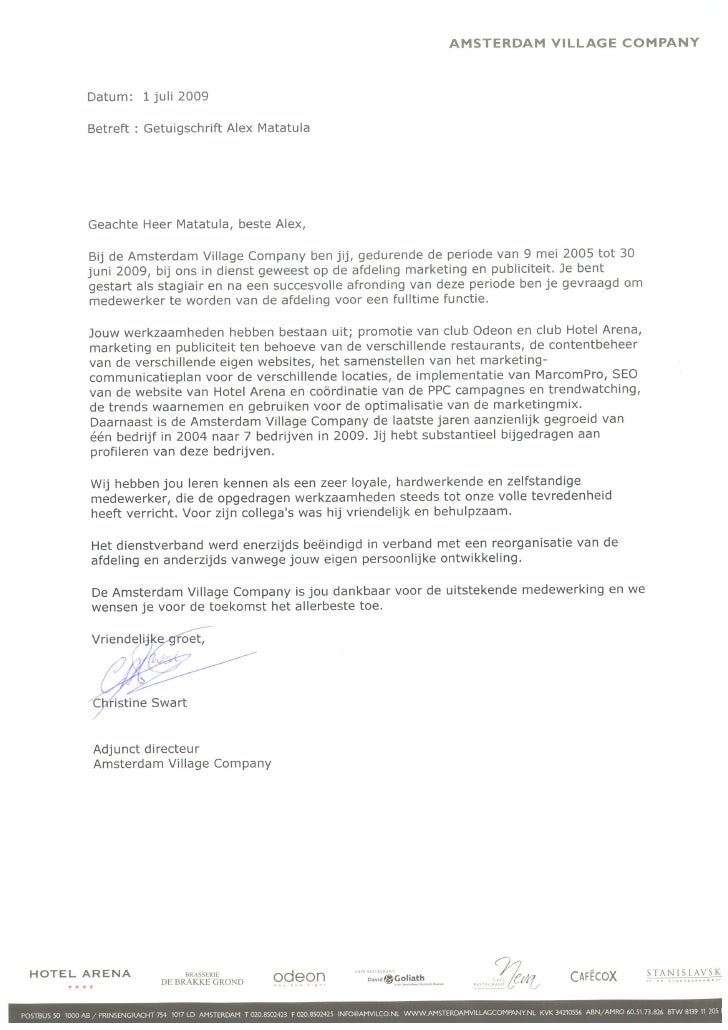 Voorbeeld Getuigschrift Medewerker  Loretta Williams Letter Voorbeeld