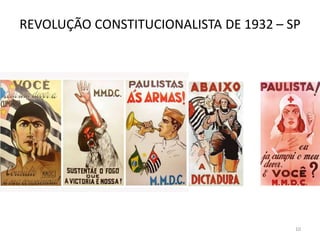 REVOLUÇÃO CONSTITUCIONALISTA DE 1932 – SP
10
 