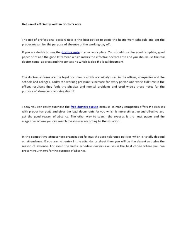 get use of efficiently written doctors note good excuses to get a doctors note