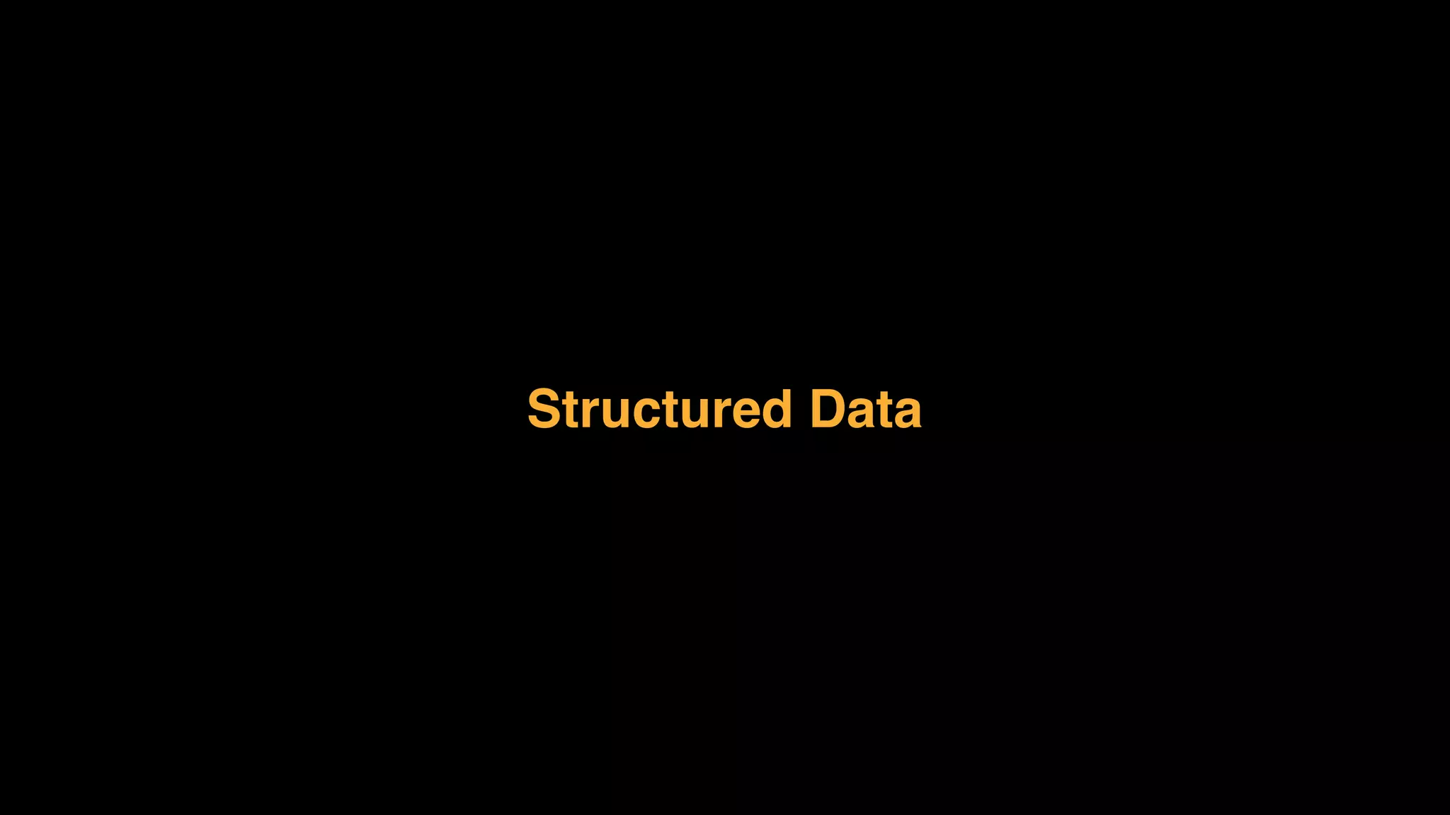 Structured Data
 