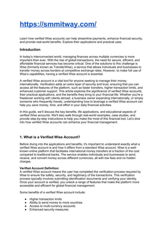 Get Verified Wise Accounts_ Step-by-Step Guide to Verifying Your ...
