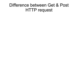 Difference between Get & Post
HTTP request
 