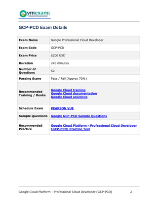 Get Well Prepared for Google Professional Cloud Developer (GCP-PCD ...