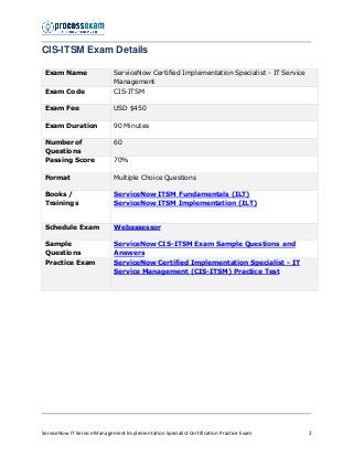 CIS-ITSM Prüfungsmaterialien