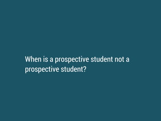 A single speciﬁc program search is generating almost 2x the number of leads as a
generic college search. What are they gonna see when they click your program?
 