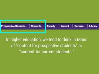 Program pages have huge potential for
appealing to high-ability students, focused
leads, and/or stealth applicants.
 