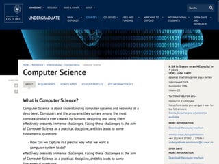 60-80% of incoming
freshman are
undecided
Full list of
undergraduate
programs
 