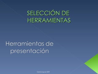 SELECCIÓN DE  HERRAMIENTAS GextoLinguae 2009 