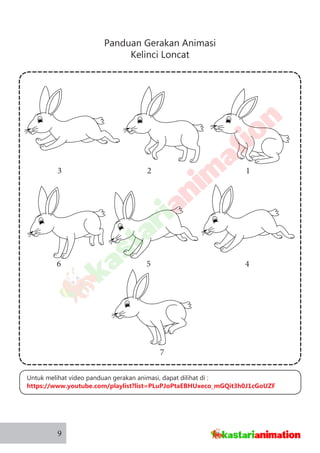 Panduan Gerakan Animasi
Kelinci Loncat
9
54 6
1
3 2 1
6 5 4
7
Untuk melihat video panduan gerakan animasi, dapat dilihat di :
https://www.youtube.com/playlist?list=PLuPJoPtaEBHUxeco_mGQit3h0J1cGoUZF
 