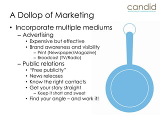 Branding & Marketing:Ingredients for SuccessSara Freetly-GrubbMarch 24, 2011