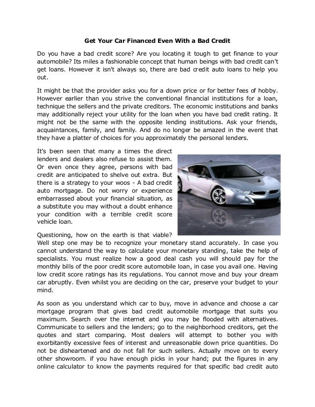 how to get a car with terrible credit