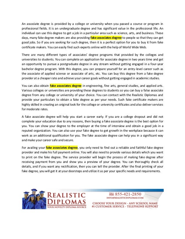 fake associate degree