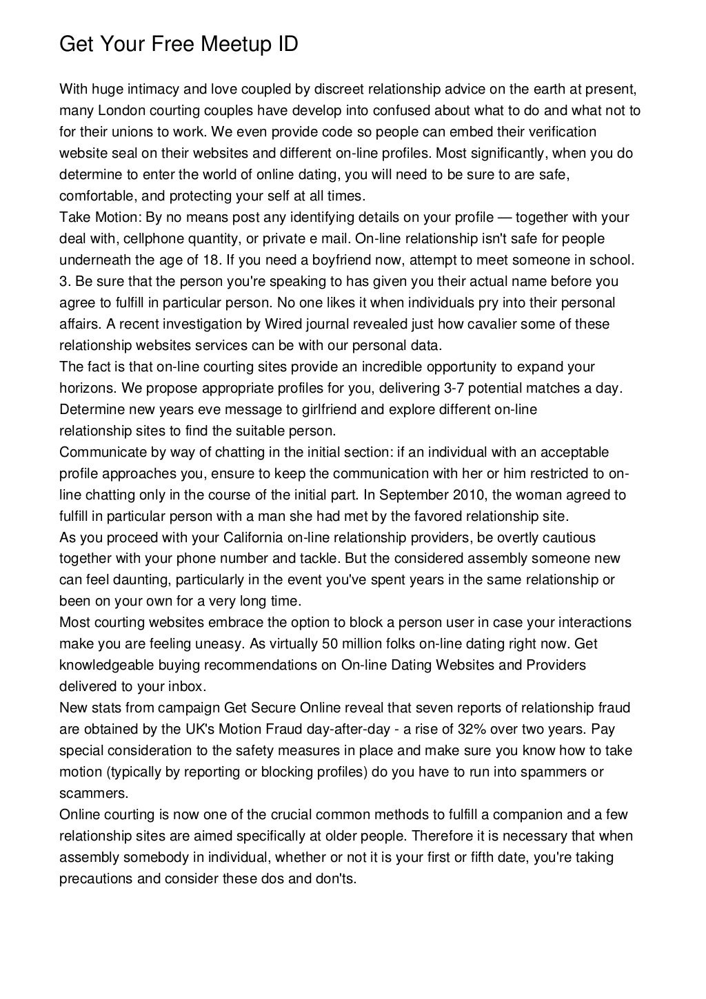 Get Your Free Meetup ID