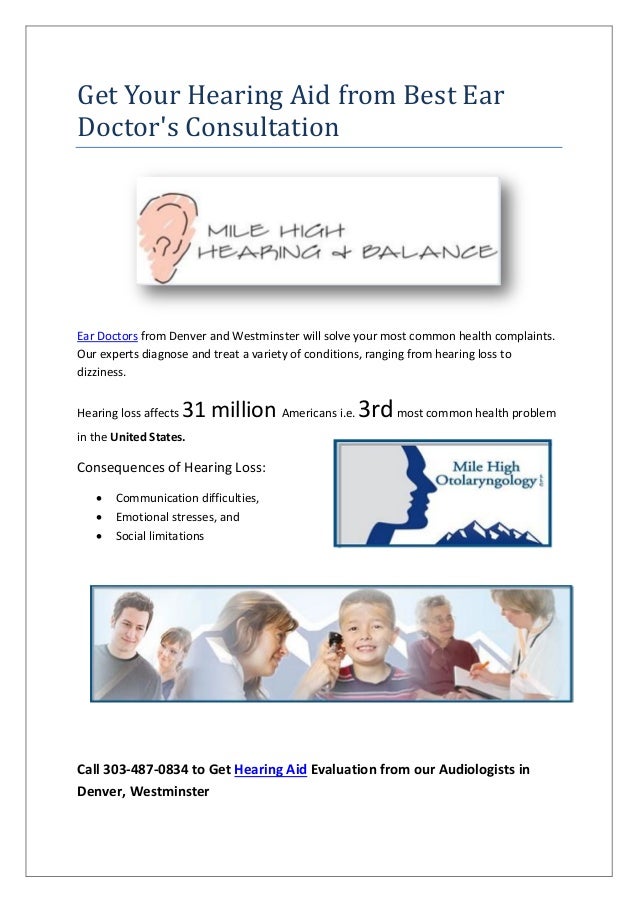 Consult Ear Doctors from Denver & Westminster for Hearing Aid