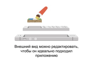 Внешний вид можно редактировать,
чтобы он идеально подходил
приложению
