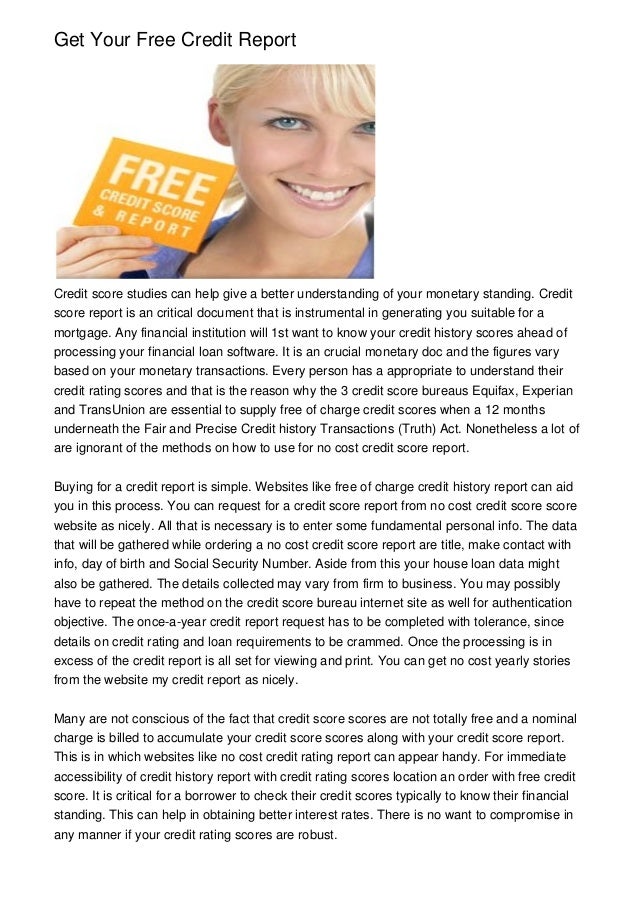 Get Your Free Credit Report