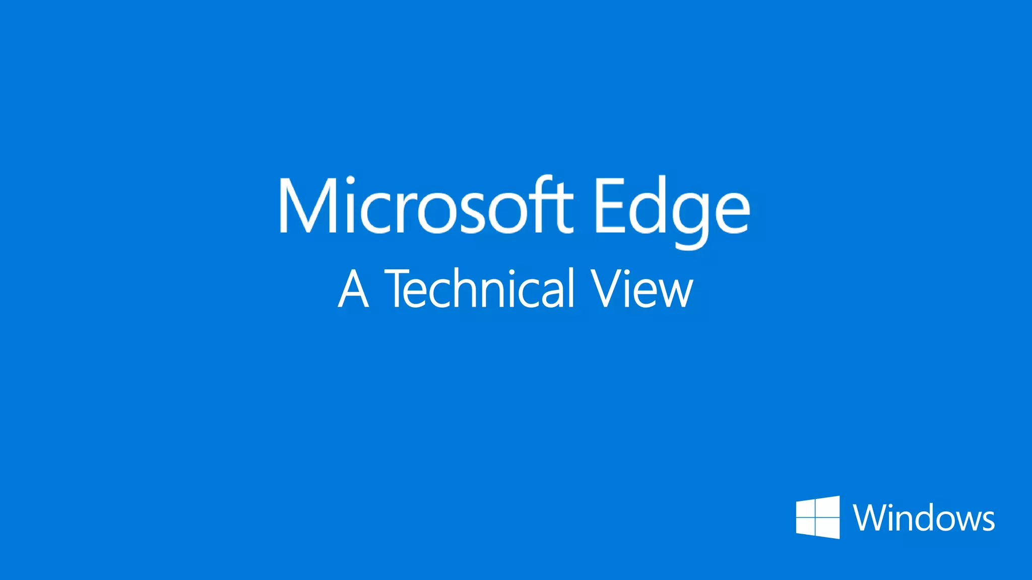 A Technical View
A Technical View
 
