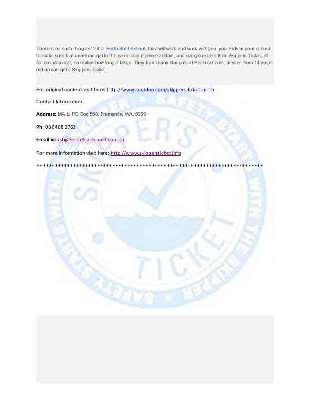 Get your skippers ticket perth before heading out