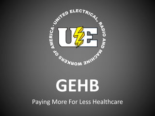 GEHB
Paying More For Less Healthcare
 
