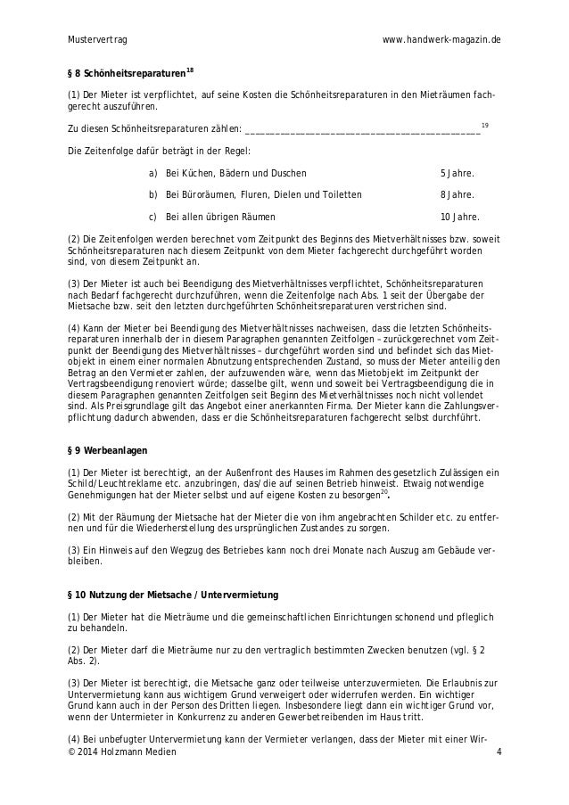 Gewerbemietvertrag Handwerk Magazin De