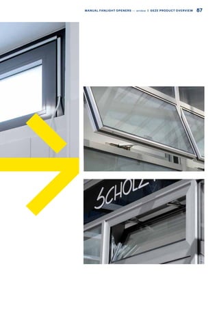 87MANUAL FANLIGHT OPENERS –– window  |  GEZE PRODUCT OVERVIEW
 