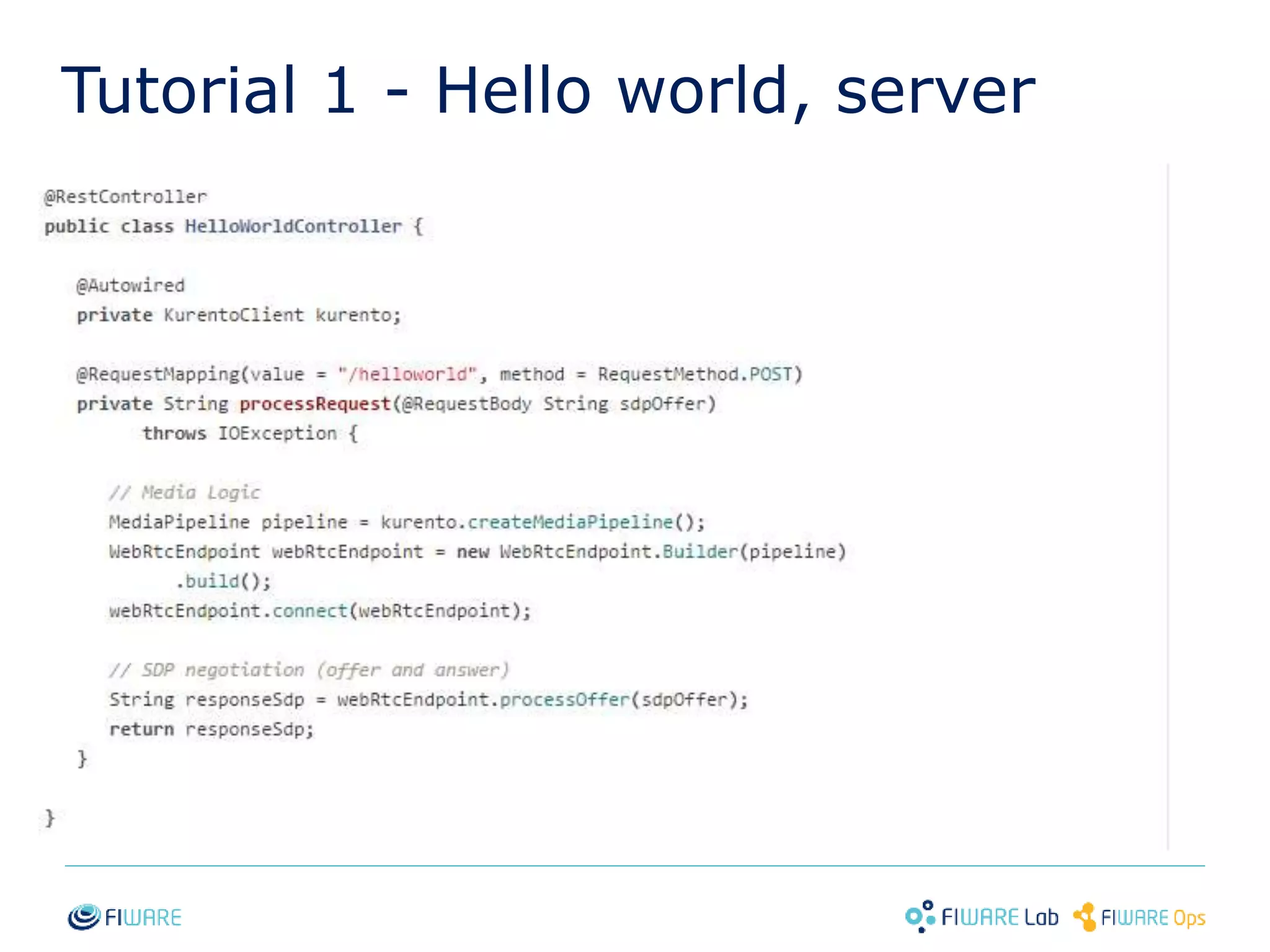 Tutorial 1 - Hello world, server 
22 
 