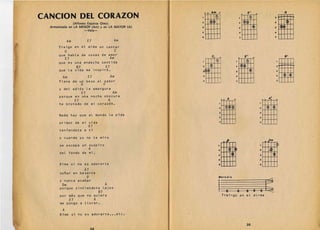 o   0   Am        0                                   E7                                G
CANCION DEL. CORAZON 

                                                                                                                                     o




                (Alfonso Esparza Oteo) 

  Armonizada en LA MENOR (Am) y en LA MAYOR (A) 

                                                                 2

                                                                 :a
                                                                      ffi1!                                           2

                                                                                                                      :a   fmf
                                                                                                                                                    :a
                                                                                                                                                    4

                                                                                                                                                    ,        [i
                       -Vals-

                                                                 4                                                    4
                                                                                                                                                    •
                                 E7                         Am
                                                                 •                                                    s                             7

             Am
      Traigo en e L aLma un cantar
            G                                               C
       que habLa de co sa s de amor                                           Co                                           E7                                 8   7
                                                       Am                                                                        o




                                                                      im w
            E7                                                                     1
                                                                                            Q



       que es una endecha sentida
                       B7                         E7              2                                           2                                          2

       que La vida me inspir6.                                   :a       4
                                                                          ,                  I
                                                                                                              :a                                        :a

                                 E7                    Am                                                                                                4   CD @
         Am                                                       4                                               4

       Tiene de un beso eL sabor                                  5                                               5                                      5            I
                            G                    C
       y deL adios La amargura
                            E7                           Am
       porque en una noche obscura                                                                                                             A7
                      E7                             A                                           o   0   A    •
       ha brotado de mi corazon.


       Nada hay que aL mundo Le pida
                                                                                        2

                                                                                        :I
                                                                                                 RIa                                     2

                                                                                                                                         :a
                                                                                                                                              ffm
                                                                                        4                                                4


       primor de mi vida 
                                                              5
                                               s
                                 E7 

       teniendote a ti 


       y cuando yo no te miro
                                                                                                         .P                                    "m
       se escapa un




       Dime si no es
                    A
       deL fonda de mi.
                                  suspir~




                                      ador~rte
                                                                                       2

                                                                                       :a

                                                                                       •
                                                                                       •
                                                                                             ~                                           2

                                                                                                                                         :a
                                                                                                                                         4

                                                                                                                                         ,
                                                                                                                                              w
                  A7
       sonar en besarte
                   V                                                                   "'./od; •
       y nunca acabar
                                                 A
        Vm
       porque sintiendote

       por       m~s   que no qui era
                                            B7
                                                 L~jos
                                                                                   18
                                                                                                 Trai-go en eL aL-ma
                                                                                                                      e 80 oF: 

                 E7                     A
       me    p~ngo         a LLorar.
         A
       Dime si no es adorarte ••• etc.

                                                                                                                            35
                                  34
 