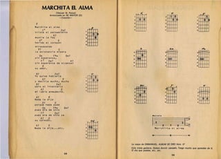 MARCHITA R AlMA 

                          (Manuel M. Ponce) 
                                                             A: 

                                                                                                                                                                    :llim 

                                                                                                  o   0          0
                     Armonizada en RE MAYOR (D) 

                             -Cancion­




I(
     v
     Marchita el , alma
                CO
     triste el pensamiento
                                Em7
                                                                JJ                            ~;m 
                                6

                                                                                                                                   7
                                                                                                                                                                    a
                                                                                                                                                                    4

                                                                                                                                                                    S




II
                 A7
     mustia la faz
        VO          V
     herido el corazon
                                                    .t±tm
                                                    2




                                                    .. I I I I I I

     atravesando                                    •   L-L--I.....J-......




~
       V7           G                                                                  (
                                                                                                          o
                              Om                                F#m
     la existencia misera                                                                    a                                     a .... 11 1 I ......             2

           Gm           F#m           Bm7                                                    II            ®                       4                                a
     sin esperanza,
         F7   Em7           A7
                                                                                             sl* 
                                 sl~                              "I~
     sin esperanza de alcanzar                                                                                                     6                                s
                                                                                             • I I 1 I 1
          V                                                                                  7                                     7
                                                                                                                                                                    •
     su amor.

      B7                 Em7                                    Co
     Yo quise hablarle
          A7

     pero al intentarlo
         A7           V
                       V
     y decirle mucha, mucho
      B7                  Em7
                                                    2

                                                    3

                                                    4 I
                                                        m
  I   I
                                                                    (3)


                                                                     I    I
                                                                              ®

                                                                               I
                                                                                   :~I        I
                                                                                                          8m 7                             0
                                                                                                                                            F7
                                                                                                                                                    ~
                                                                                                                                                                             87

     mi labia enm~deci6.                                                                      a                                                                         2


              V
      A7
     Nada le dije                                                                                                                                                   :Qn® 

          V7      G                                                                                                                                                 5

     porque nada pude                                                                  I
                Gm     F#m        Bm7                                              )
     pues era de otro
         F7       Em7
     pues era de otro ya                                                                                             Me/odi.


                                                                                                                                                                ~
         A7   V                                                                                                      5-----------------------4
     su coraz6n.                                                E",7                                                 ,
                                                                                                                     ..
                                                        "                                                            3    2                                 3
      A7      V                                                                                                      : -- -    2          1             2       '
     Nada le dije ••• etc.                          21~                                                                   Mar-chi-ta el al-ma
                                                                          ®
                                                                                   ~
                                                    3


                                                    .. I I , I I I I                                                 ~---------+-----------o
                                                    S 1..1-L.....L-..L....-'---'   


                                                                                   I       Lo mejor de EMMANUEL. ALBUM DE ORO Num. 57
                                                                                           Esta triste guitarra, Oulero dormlr cansado, Tengo mucho que aprender de tl,


,                                 58                                               ~
                                                                                           EI dia que puedas, etc., etc.

                                                                                                                                               59
 