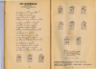 1                                                                                       1

                  UN MADRIGAL                                                           !
                             (Ventura Romero)                                           II
                                                                                                          FI 
                                                               E7
                                                                                                                                        Sm'
                         Armonizada en LA MAYOR (A)
                                                                                                                                                                           iP

I~                    A
                                  -Vals-



     Que bonito es el soL de La manana
                                          C#7                          0        f#
                                                                                                    :I

                                                                                                                                :ffm
                                                                                                                                •

                                                                                                                                                                        2~,®
                                                                                                                                                                        a
                                                                                                                                                                        ..
                   Bm7                               E7                                                                         •                                       t

     al regreso de La capitaL
             A       CO       C#m7
     ay que linda se ve mi Susana                                                       ,
                                                                                        ,
          A7                      D                    Om                           A
     cuando va corriendo por entre eL trigaL.

           A         C#7       o     f# 
                                                                  Co                           c·m 7


                                                                                                                                                                        :1

     Ya se va la barranca y eL puente 
                                                                                         .. n
                   Bm7                                               E7                              2
                                                                                                                                •                C~
     y mi perro me viene a encontrar
                             A        CO                      CHm7                                   :I
                                                                                                                                •       (~
     eL sembrado se queda pendiente                                                                  ..                         7                                       ..
            A7                    0                           Om                    A                ,                          ./ I         I                          t
     porque ya los bueyes no quieren jalar.                                                                                                           -

                 B7                                       7
     La humareda de mi jacaLito                                                         I
              A         CO          A
     ya se extiende por todo eL trigaL
                              o           CO                       A                                                   87
     yen eL fonda 
 se ve mi arroyito
          f# 
       Bm7        87         E7
     que todas Las 
 tardes me sueLe arruLlar.

                         B7                               E
                                                                                        )
                                                                                        1
                                                                                                                 ..
                                                                                                                                                          ·tW'
                                                                                                                                                          :I

                                                                                                                                                          a
                                                                                                                                                          .
                                                                                                                                                               <S

     La humadera de mi jacaLito
                              A
     ya se extiende .por todo eL trigaL
                                                CO 
                       A            'I                       •                                        •
              o        CO 
        A
     y en eL fonda se ve mi 
 arroyito
          f#        Bm7         E7       A
     que todas Las tardes me sueLe arrutLar.

                                                                                                                                                               g:
                                                                                                                 Me/odl.


                                                                                                                 1
                                                                                                                 ,
                                                                                                                 :I
                                                                                                                            2
                                                                                                                               22
                                                                                                                                    2
          •• A           •                      Ch                                  ~                                                                               ~
                                      .. 
                                     1

                                                                                                                        Que bo-n;-to
     :I

     :a
     ..
           C~(   D( ;p                t

                                      • ci
                                      7
                                                     ~p
                                                                           :800
                                                                           •
                                                                                                                      C>--------------C» 

     •                                •                                    •
                COLECCION DORADA es un A/bum de Lujo can fotos y p6ster a Color
                                                                                             de Cantantes y compositores famosos.
                                                                                             ROBERTO CARLOS - CAM/LO SESTO -                     ALBERTO CORTEZ -            JULIO IGLESIAS Y
                                                                                             pr6ximamente JOSE JOSE.


~I                                             70
                                                                                        ~
                                                                                                                                         71
 