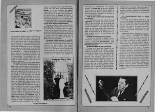 j~
~~
.£.$ ':>l:~""""'-~. . . . !.. -_;.::--,1
~tr3""~~
uno expresaron la esencia mismadel hombre en
funcion del momenta hist6rico que vivia ese
hombre al que elias se referlan; exactamente 10
mismo que intenta hacer la musica folklorica,
can la diferencia de que la concepcion sobre In
musica, sus espacios V sentidos ritmicos varian.
Una quena logicamente no es un instrurnenlo
exacto, porque en primer lugar 10 que se buseD
can esta tipo de musica no es la exactitud SHll)
la expresividad. Y a traves de la expresividad In
que se busca es un cambio de actituu un Iii
gente. Ahora bien, tampoco hnv que pcns,)( qlJl!
10 descuadrado, 10 inarmonicll, Clc., son
caracteristicas de la musica folklrHiel!. l () IIlle
sucede es que'el folklore liene sus PfIJpi,lS
medidas Ve,x igencias".
lEs europea la nueva corriente del folklore?
"EI hecho de que los latinoilllll!ricanus en
Paris haVan realizado las prililllras qr,]lwcilliles
incluso antes que en nueslros propios paises, no
quiere decir que el folkfore h(]V<l veniuo de alia
para aca, puesto que forma parle uel acervo
cultural de los pueblos latinoamericanos. Que
los europeos V en particular los franceses
siempre havan sido muv sensibles V fes havan
fascinado los aspectos culturales de America
Latina, no quiere decir que toda esta musica se
hava originado alia. Que muchos grupos
latinoamericanos inconsistentes piensen que la
meta V el objetivo de su trabajo son triunlar en
Paris 0 Nueva York, como el caso de Mister
loco, demuestra que han profundizado muv
poco en esto. Cuando se profundiza en la
musica folklarica se da uno · cuenta que su
quehacer esta en su propio pais. Ahora bien,
independientemente del lamentable caso de
Mister loco, hay gentes que radican en Paris V
que' no estan ahi por creer que su meta sea
triunfar en Europa. Elias estan ahl exiliados V
justamente estos companeros han venid9 a
renovar la concepcion de la musi.ca folklorica er,
Europa. Han sido ellos, particurermente Inti
lIIimani -a los que considero los mejores
interpretando folklore- quienes han hecho un
trabajo de dilusion de esta musica conservando
sus caracteristicas de denuncia permanente V
constante de la situacion que vive su pais. Ellos
han querido hacerlo asi como un compromiso V
una responsabilidad ante sus propios pueblos".
lQue opinan de las grabaciones folkloricas
que han hecho algunos norteamericanos?
"Cuando S8 graba en ingles canciones como
EI Condor Pasa. por ejemplo, nosotros 10 vemos
con buenos 0 jos, va que ast toma una mayor
difusion a Il ivel lTlund ial esta musica Vnosotros
podemos nnrov()charla '.Hlra entrar al gusto de la 
gente COil cucstiunes ncrtcneci8ntes netamente
al lolklore. Ln Will nalabra: este tipo de
grabaciollfls illJr~n cl camino que lIevara a la
gente a Ins IU(!flWS originalcs".
lComponen ustedes canciones de protesta?
"Nu Ill) S 1IIIS[;) 1I(]lI1ar (] 10 nuestro cancion de
nru{Cstll IHHIIIJt. sonaria pancartista, sino nueva
Cd1lCd1ll, Vil que explica determinados
fl'flUIIH)[l(}S propios al hombre pero ubicado
1;~ll trll de un contexto. No se trata de algo
IIslado IJlWsto que SU principal caractertstica es
1<1 do estlJr profundamente ligado can las causas
s()[;iales que 10 oriqinan. Un ejemplo 10
I
GuadalUpe Trigo y Viola
~
10
ccinstituve 18 composlclon "Te recuerdo
Amanda" de Victor Jara, en la que si, se habla
de amor pero no solo se dice el clasico te
qu iero, sino que se ubica a qu ien la escucha VIe
ilustra la represion Vla violencia de una epoca V
una sociedad determinadas·'.
lCual ha sido la experiencia mas importante
para el grupo?
"La experiencia que mas influvo en los
Folkloristas fue nuestra estancia en Cuba en
1967, el que fue quizas uno de los anos mas
diflciles para este pais. Ahf Timos que nuestra
musica era aceptada V coneluimos qU8 10 que
sucedia es que tenia arraigo par expresar en
verdad las neeesidades del pueblo. Fue una
etapa de maduracion en la que empezamos a
tocar guiados va por Un compromiso de
caracter socia/".
lQuienes los influyeron en un principio?
"Nosotros, para/elo a nuestro propio
movimiento, seguiamos 10 que hacian orros
grupos como los Chalchaleros. los
Fronterizos, los Parra (Angel. Violeta, Isabel) V
Atahualpa Yupanqui".
lSe dedican ustedes de lIeno a la musica?
"Aunque en la actualidad ninguno de los
integrantes del grupo S8 dedique tiempo
completo a la musica. pues si se trata de algo
mucho mas consistente'Que 10 que pudo ser en
un principio. Todos tenemos, ademas del
conjunto, otra ocupacian que nos permite
desenvolvernos economicamente. Y esto es as!
porque nunca hemos hecho concesiones de
caracter comercia/, va que eso es con 8xactitud
10 que no nos importa. Siempre hemos
trabajado cada uno en diferentes cosas que nos
permitan vivir V mantener al grupo haciendo
exclusivamente 10 que a nosotros nos interesa.
Creemos que el folklore debe permanecer al
~ margen del comercialismo que caracteriza a la
F.
t
sociedad industrial, puesto que precisamente
habla sobre las costumbres V vivencias del
pueblo".
i
lEs necesariamente mala la musica
comercial?
"La malo de la musica comercial es que
viene de otros paises Vobviamente habla de los
problemas especificos que su fren esos paises.
Esto no impliea que dichos problemas sean
tambien los nuestras. Es bueno conocerlos,
siempre y cuando se conozcan primero los
problemas que afectan directamente a nuestro
propio pueblo".
lCuales han sido sus experiencias al grabar?
t
"En cuanto a grabadoras en nuestros '
origenes cametimos un erro r, tal vez po r el
romanticismo de que nos dieran a conocer V
110S hicieran promoci6n. Incluso lIegamos al
grado de cas; regalarles nuestro trabajo .
Finalmente se grab6 el disco en cier ta compaiiia
f,
f
V 16glcamente nunca hicieron promocion ni
publicidad. Como no les casto... Entonces
decidimos no volver a tener tratos con ninguna
campania disquera V grabamos dos discos a
f
f, traves de la Universidad Nacional Autonoma de
M~xico, pero nos encontramos con el problema
de que no sa reed iran inmediatamente cuando
se ogolan, pasando un tiempo de un ano a algo
as( entre una Vatra edicion. Par 10 anterior nos
dimos cuenta que la UNAM no era un buen
canal de difusi6n V nos pusimos a trabajar para
for rna r nues tra propia eompaiila: Discos
Pueblo, la que da cabida no solo anosotros sino
a todos aquetlos grupos que tienen el mismo
problema.
I
11
 