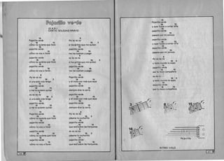 ~@~@(fU~~@ w@(?(Qk~
(O.A.R.1
CANTA: SOLEDAD BRAVO
15 8 

Pajarillo verde Ay ay ay ay
16 15 16 3 

como no quieres que lIore si los grillos que me quitan
16 15 

pajarillo verde pajarillo verde
, 15 16 15 

como no voy a lIorar me los vuelven a pegar
8 

pajarillo verde ay ay ay ay
16 15 16 3 

como no quieres que lIore si los grillos que me quitan
16 15 

pajarillo verde pajari 110 verde
15 16 15 

como no voy a llorar. me los vuelven a pegar.
8 15 

Ay ay ay ay Pajarillo verde
16 3 16 15 

si una sola vida tengo Y el indio por mas que sepa
15 16 

pajarillo verde pajarillo verde
16 15 15 

Y me la quieren quitar siempre dice la can ia
8 

ay ay ay ay pajarillo verde
16 3 16 15 

si una sola vida tengo Y el indio por mas que sepa
15 16 

pajarillo verde pajarillo verde
16 15 15 

Y me la quieren quitar. siempre dice la can ia.
15 8 

Pajarillo verde Ay ay ay ay
16 15 16 3 

como no quieres que lIore pasame la cucharilla
16 15 

pajari 110 verde pajarillo verde
15 16 15 

como no voy a 1I0rar que estasobre las horquetas
8 

pajari 110 verde ay ay ay ay
16 15 16 3 

como no quieres que lIore pasame la cucharilla
16 15 

pajari 110 verde pajari110 verde
15 • 16 15 

como no voy a IIorar. que esta sobre las horquetas.
~
15
Pajarillo verde
16 15 

Y aver fuiste a cortar lena
16 

pajarillo verde
15 

pasaste por mi jonuco
pajarillo verde
16 15 

Y aver fuiste a cortar lena
16 

pajari110 verde
15 

pasaste por mi jonuco.
8 

Ay ay ay ay
16 3 

Y todo mundo 10 supo
15 

pajarillo verde
16 15 

por tu mala companera
" 

ay ay (l  

16 3 

Y todo mundo 10 supo
15 

pajari110 verde
16 15 

por t tl mala companera.
8 ~~ /-;
~0
L~~ .  (
b~~_ ..••··•..··-.!c......- '~
 .-:...;. j ...
-~
Sa. 01~6"'1('
68.
.
b  0-2-3
148

B I 0 38. 

 28. 0 

~18.
Pa-ja-ri~"o
RITMO: VALS
C6f Vl
 