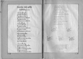L£@rrun[Q)@ cQJ@~ ®~O~~@ 

(A. Yupanqui) 

CANTA: LUCHO GATICA 

1 18 1 

A los cerros tucumanos
13 2 

me lIevaron los caminos
9 1 

Y me trajeron de vuelta
2 1 

sentires que nunca se haran olvido
9 1 

Y me trajeron de vuelta
2 1 

sentires que nunca se haran olvido.
1 18 1 

Un grillo feliz lIenaba
13 2 

su canto de azul lIanero
9 1 

Y al regresar a los llanos
2 1 

yo Ie iba diciendo mi adios al cerro
9 1 

Y al regresar a los llanos
2 1 

yo Ie iba diciendo mi adios al cerro.
4 13 

Com/) E'''I? grillo del campo 

2 1 

que solitario cantaba
9 1 

aSI perdida en la noche
2 1 

tambien era un grillo vida mi zamba
9 1 

aSI perdlda en la noche
2 1 

sera mi zamba palomita.
1 18 1 

A los cerros tucurnanos
13 2 

me he vuelto en un triste invierno
9 1 

tan solo el monte y el rio
2 1 

envuelto en mi pena pasar me vieron
9 1 

tan solo el monte y el rio
2 1 

envuelto en mi pena pasar me vieron.
m
I 91- 9} 

 