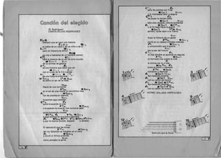 ~@rru~o@rru ©J@~ @~@@o©J@
(S. Rodriguez) 

CANTA SILVIO RODRIGUEZ 

t;lS~ h' .lempre que se hjlp~ una Istona
~ a !P''r S • .,
se habla de un viejo y de u~ nino 0 de sf
La t B~
pero mi historia es diffcil '
..
~~
cti
voy a hablarles de un hombre comun
~
re la historia de un ser de otro mundo
. . ~''''f'' ~ 1~•.,.,
de un animal de galaxia
~#.,. h" .Aes una Istona que tlene que ver
• ~. '''', - 'E.. ,.
con el curso de la V fa Lactea
8~•' ' . ,. ...... ~ • CeS' una historia enterrada - ,~
b~~M. " ~# ~ 'E. ~
as soore un ser de la nada.
. . d "E:1"'
NaClo e una tormenta 

~~fY' • ~rt,. 

en el sol de una noche, el Denultimo mes
RITMO : BALADA ARPEGIADA~ ti:I ~I'Y.1­
fue de planeta en planeta
1::.Y·,
~buscando agua potable
~,t;, rf':. 8~qUiza buscando la vida
- r""-"", • ~~":
o buscando la muerte, eso nunca se sabe,
'E:"",
quiza buscando siluetas
We.*-IV ~ -="'~ • ~~"
~Igo semejante que fuera adorable '"
.~ .~...~ .C#''"'''- ~'" .~~'l~ ... t:M.
o por 10 menos crefble, besable 0 amable. 1~'
~"'" :~EI descubri6 que las minas
!=' 'II'--r<'.. We (1' 1
del rev Salom6n se hallaban en el cielo
~ .~""''='
y no en el Africa ardiente
'e.yY' [ ,-7-'11como pensaba la !1ente
eft·, 6
pero las piedras son frfas .
• ~('-1 'E. "'"
~;interesaba calorJ.::legrfa
las joyas no teMan alma
-GM.1 E'P'
s610 eran espejos, colores brillantes
rA • {(){Y.1 • c.#:'P.
y al fin baj6 hacia la guerra
• ~""l; ~""d 'E..""
perd6n, quise decir a la Tierra.
'E.~
Supo la historia de un golpe
t="~1Y . -~ '''')
sinti6 en su cabeza cnstales molidos
~ wrQ, ""-'­
y comprendi6 que la guerra
'E~
era la paz del futuro
t iP.~r. ~
10 mas'temible se aprende en seguida
F't~ __~"",",-,
10 hermoso nos cuesta la vida 

1:: 

la ultima vez 10 vi irse 

• ~~1Pt'>' I. 

entre el humo y metralla · 

!='~ '1£~~""
contento y...desnudo
~ .~1- E ~
iba matando canallas
~ .~, 'Ew-I
con su can6n de futuro
~ .~.• ~1F
iba matando canallas.rY"'"
I':,.. ~ ~,. I .... 1::~
con su can6n de futuro.
-6• .
-----------115.. 0
- - - - 2--2-2-2 -2-2-14• .
3• .
--------------112• . o
.h.
Siem-pre que Sf: ha-ce '---­
 