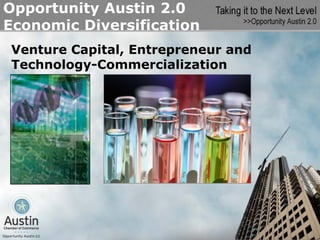 Opportunity Austin 2.0
Economic Diversification
Venture Capital, Entrepreneur and
Technology-Commercialization
 