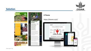 www.cgiar.org
Solution
24
X Theme
https://theme.co/x/
 